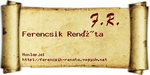Ferencsik Renáta névjegykártya